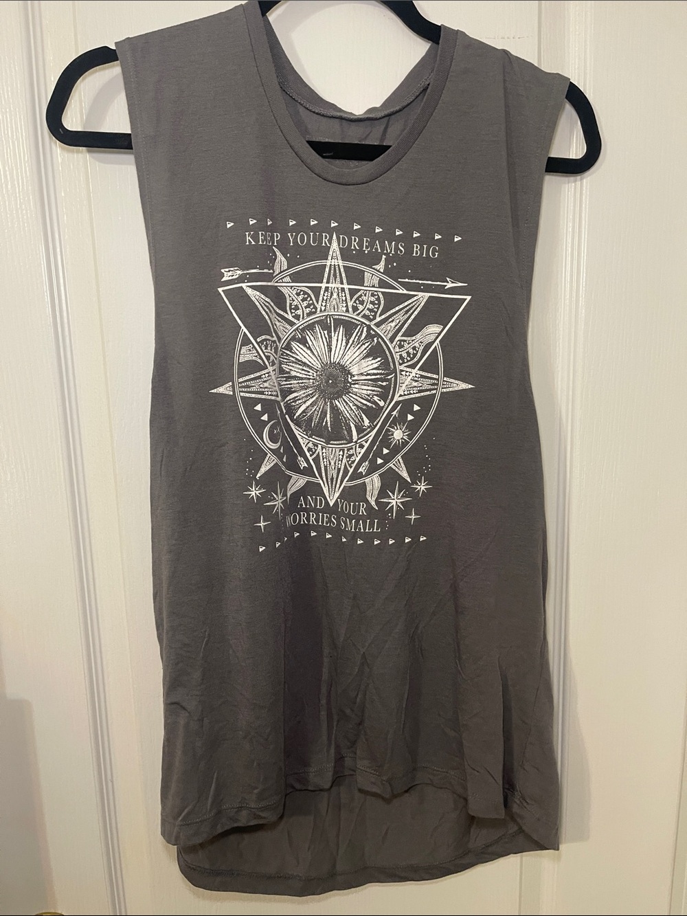 Fifth Sun Gray Graphic Muscle Tee with White Sun Design